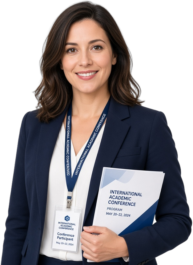 Participante avec badge et programme